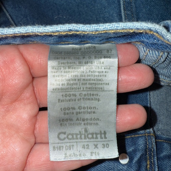 Carhartt men’s‎ medium wash denim 40x32 100% cotton work, casual, play - Picture 2 of 5